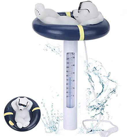 Chilits Thermometre Piscine Thermomètre Flottant de Piscine avec Corde Formes animales et végétales Résistant aux ÉclatsThermomètre pour Piscines Extérieures et Intérieures Spas Jacuzz