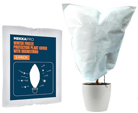 MEKKAPRO Pflanzenschutz Winter - 5 Stück - 61 x 57 cm - Profi Frostschutz - Winterschutz für Kübelpflanzen mit Feuchtigkeitsregulierung - bis zu -6°C