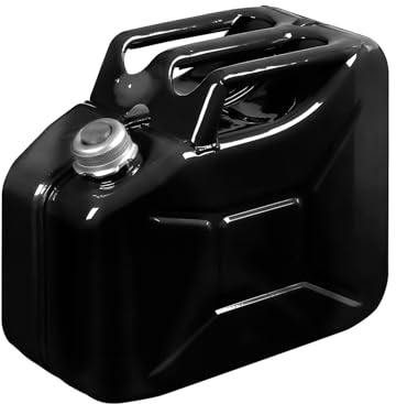 Bidón de combustible apto para gasolina, diésel, queroseno – con tapón magnético, pintura epoxi resistente, de metal, 10 l