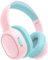 Tronsmart KH02 Auriculares Bluetooth 5.3 para Niños, 45 Horas de Reproducción, Cable de Audio Incorporado, Auriculares Inalámbricos Plegables con Micrófono para Escuela, Viaje, Avión - Rosa