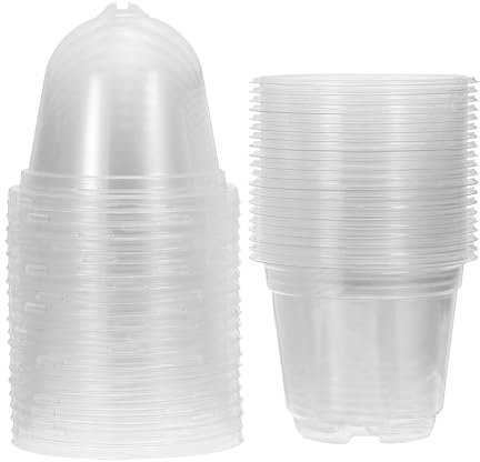 PATIKIL Chambre Enfant Pots avec Humidité Dôme, 20 Ensembles 4 Plastique Jardinage Pot Plantation Récipient Tasses Plante Démarrage Pots avec Drainage Trous, Transparent