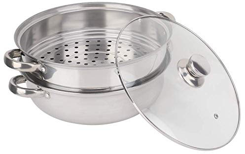 AYCDL Olla de Acero Inoxidable de 27 cm/11 Pulgadas, 2 Capas, para cocinar al Vapor, para baño maría