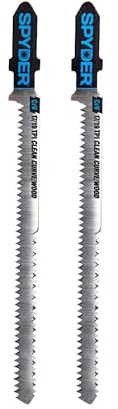 Spyder 4-Inch Double-Sided Jig Saw Blades for Wood, Chrome Vanadium Steel, 2-Pack, 17/19-TPI, T-Shank Compatible with All Major Brands (300100)