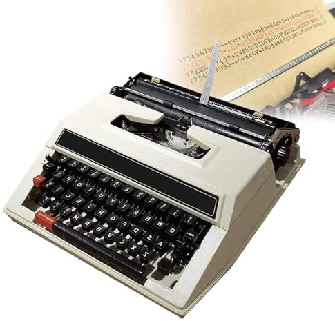 DLAZUM Macchina da Scrivere Manuale in Stile retrò Tradizionale, Macchina da Scrivere Manuale Classica Vecchio Stile, Tastiera Meccanica cablata e Wireless in Stile Macchina da Scrivere,