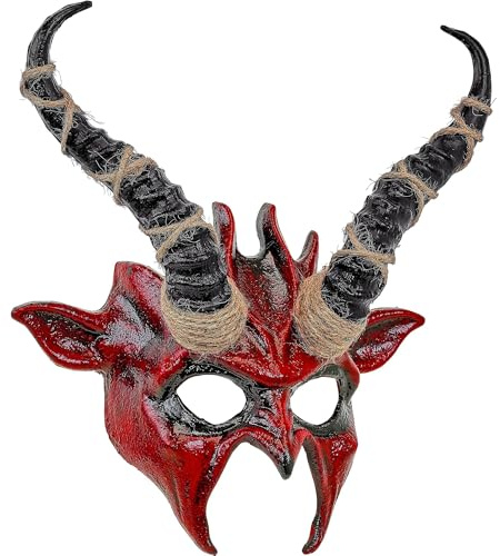 W WIDMANN MILANO Party Fashion - Masque pour les yeux avec cornes pour adultes, masque de chaman, accessoire Halloween, carnaval