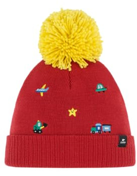 Eisbär Talur - Berretto con pompon per bambini e bambine, 53 cm (5-6 anni), morbido con paraorecchie e da legare, per bambini, morbido e caldo