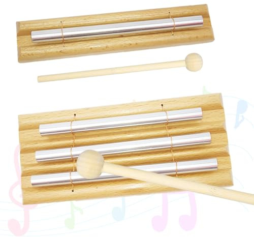 2 Stück Klangstab, Energy Klangstab Lehrer, Chime Energy, 1 Ton, 3 Ton Schlaginstrument mit 2 Holzschlägel, Klanghölzer für Musikalische Früherziehung, Geschenk, Gebet, Yoga, Meditation