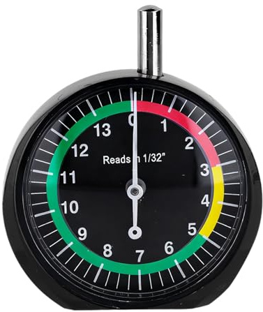 Misuratore di Profondità del Battistrada, Professionale Misuratore Profondità Pneumatici con Zone Codificate a Colori per Auto Camion Moto e Autobus