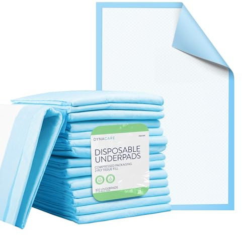 Dynarex Disposable UnderPad, 17 x 24, 22g, 100 Count, Medical-Grade Incontinence Bed Pad to Protect Sheet, Mattresses, and Furniture
