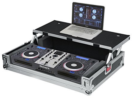Gator Cases G-Tour Series Mallette de Transport de Style ATA pour contrôleurs DJ de Taille Moyenne avec Plateforme coulissante pour Ordinateur Portable (G-TOURDSPUNICNTLB)