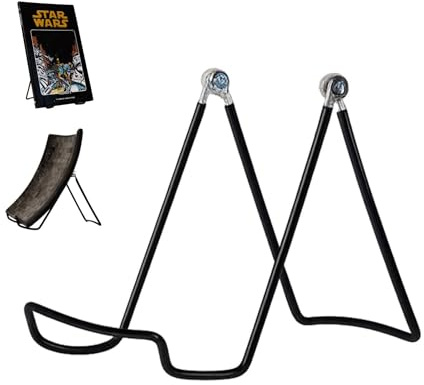 KINGDOM SOLUTIONS MADE IN USA 12-Pack Adjustable Black Metal Easels - Book Stand - Sturdy Plate Stand for Art, Pictures, Books, Frames - Unique on the Market