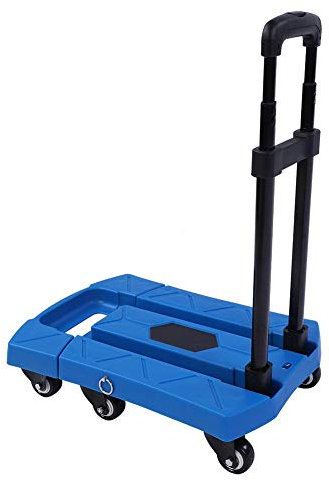 Diable de Manutention, Diable De Transport Pliable avec Plateforme Évolutive et poignée Rétractable, 6 Roues Solide, pour Maison, Jardin, Entrept et Ferme, Maximale 400 kg