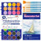 Shuttle Art Wasserfarben, 43 teiliges Aquarell Farbkasten Set, 36 Aquarellfarben mit 6 Pinseln und 1 Aquarellblock, für Kinder, Kleinkinder und Schüler in der Schule und zu Hause geeignet