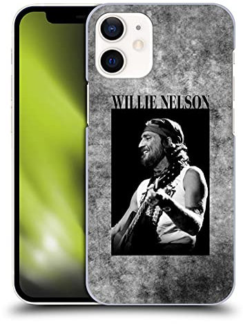 Head Case Designs Officially Licensed Willie Nelson Black And White Grunge Hard Back Case Compatible With Apple iPhone 12 Mini
