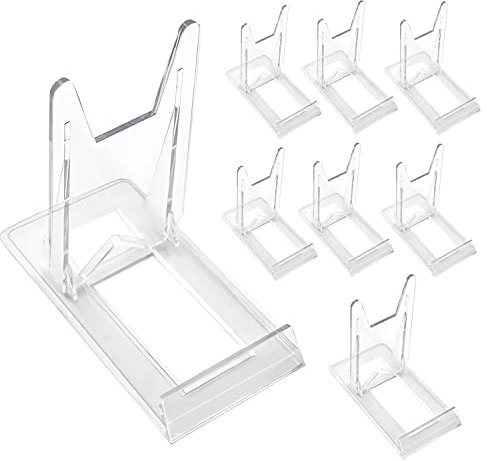 IIRC 8 Pièces Support de Présentation Réglable Transparent 11.5 * 11 * 6cm Présentoir de Livre en Acrylique pour Menu, publicité, Assiette, Photo