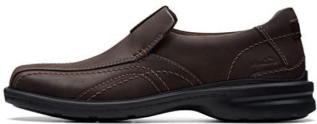 Clarks Gessler Step, Mocasín Hombre, Piel marrón Oscuro, 42.5 EU