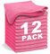 WEAWE Chiffon Microfibre 12 pièces Doux, Absorbants, Réutilisables et Non Pelucheux (33x33 cm) pour Le Lavette Nettoyant Microfibre Menage de la Maison et de la Voiture (Rouge)