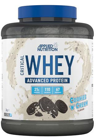 Applied Nutrition Critical Whey Protein Powder – 24g Protein per Serving, High Protein Powder, Protein Shake with BCAAs & Glutamine – Muscle Growth & Recovery (2Kg - 61 Servings) (Cookies ‘N’ Cream)