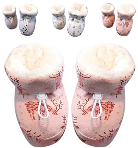 Warm Fur Baby Boots, 2024 New Warm Cozy Fleece Baby Booties, Winter Snow Anti-Slip Soft Sole Warm Sock Shoes (Pink, Toddler, Women, 12 Months, Age Range, US Footwear Size System, 18 Months, Medium)