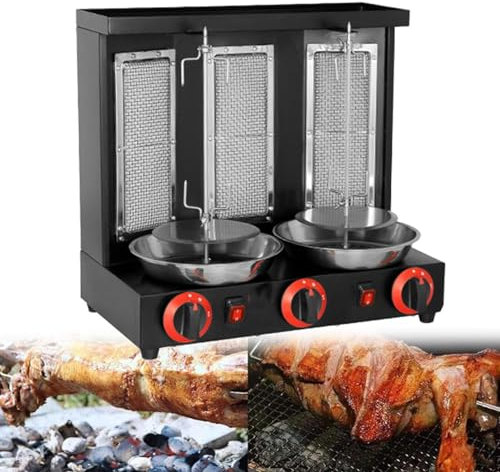 ZXSYYDS Horno Asador Giratorio De 360 ​​°, Máquina Vertical para Parrilla Doner Kebab, Parrilla para Barbacoa, Horno Asador Vertical Profesional a Gas, Electrodomésticos De Acero Inoxidable,Black-B