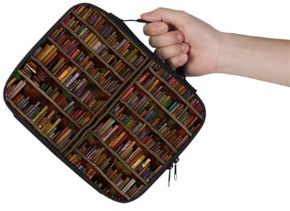 Hixingo Buchhülle Schutzhülle für Bücher aus Stoff, Buchhülle mit Reißverschluss Buchschutz Buchhüllen für Taschenbücher Buchhülle für Buchliebhaber für Lehrer, Freunde (Bücherregal,28x22cm)
