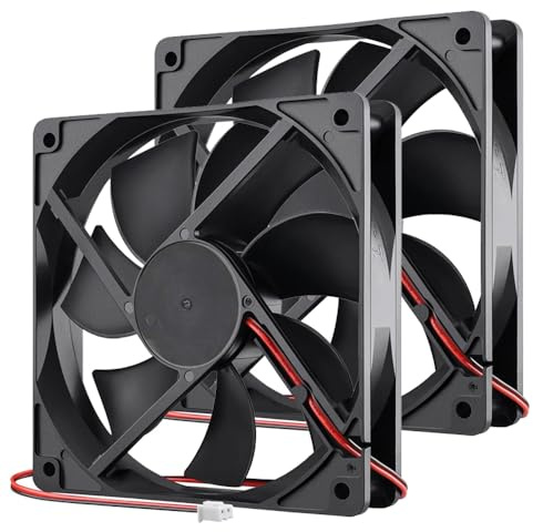 Gebildet 120mm Noir Ventilateurs boîtier d'ordinateur Refroidissement haute performance 12VDC 2broches (PH2.54) 1200 tr/min Roulement hydraulique Silencieux Longue durée de vie Jusqu'à 30 000 heures