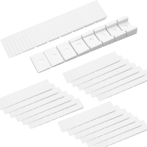 20 Pezzi Scivoli per Mobili,Cursori per Mobili,Spessori in Plastica,Spessori per Mobili,Cunei per Mobili,Fermaporta da Pavimento,per Decorazione Domestica,Mobilia,Bagno,Comodino(9,8*2*0,8 cm,Bianco)
