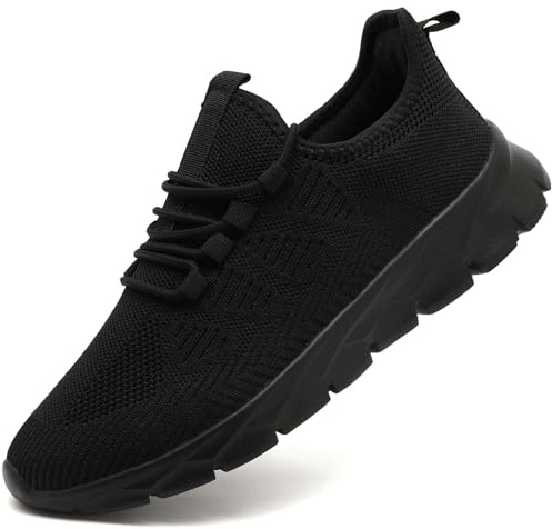 MGNLRTI Sneakers Uomo Ginnastica Running Corsa Scarpe Estive Camminata Casual Jogging Trekking Tennis Scarpe Outdoor Fitness Sportive Palestra Sneakers Nero 45