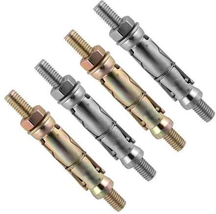 TERF® M8 X 120mm Projecting Bolts M8 X 120mm (M8:60P) Zinc or Zinc Yellow Passivated Steel Masonry Shield Anchor Bolt - Pack of 4