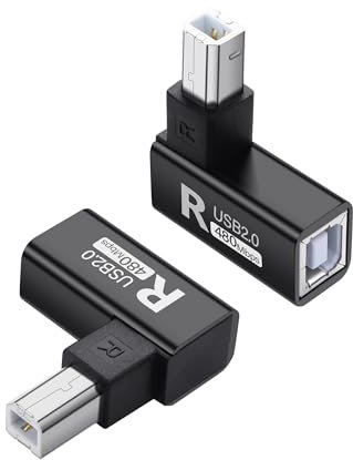 SinLoon Lot de 2 adaptateurs d'imprimante USB 2.0 type B mâle vers femelle - Connecteur d'imprimante USB 2.0 - Pour imprimante, scanner, mixeur - Noir