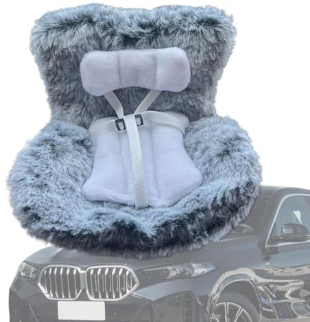 Autositz für Puppen mit weichem pelzigem Kissen, Charakter-Autositz für Puppen mit weichem pelzigem Kissen, Auto-Lüftungsschlitz, Plüschfigur, Sofa-Dekoration für Fahrzeug, LKW, SUVs