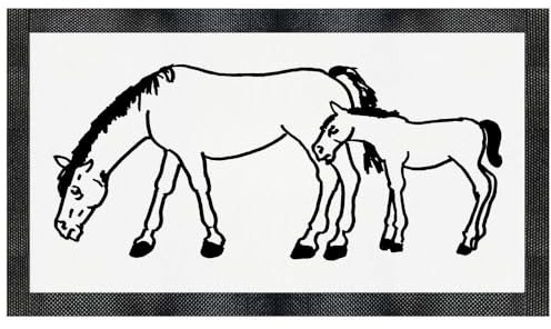 Azeeda 'Mare and Foal Horses' Pet Feeding Mat (PM00032135)