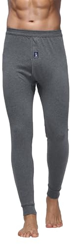Generisch Mutande lunghe da uomo in cotone, pantaloni termici, biancheria intima funzionale, invernale, calda, biancheria intima termica, leggings termici traspiranti, grigio scuro, M