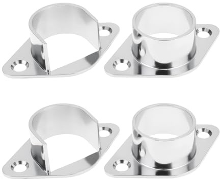 Be In Your Mind 2 Paires de Supports Encastrés de 22 Mm pour Tringle à Rideaux Et Tringle à Vêtements 15 X 5 Mm Argent