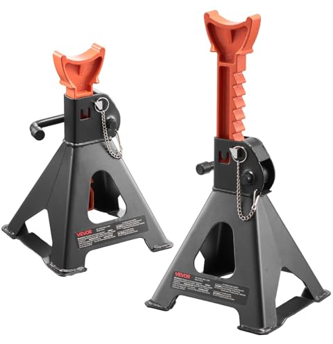 VEVOR Cavalletti di Sollevamento capacità di 3 Tonnellate, Altezza Regolabile da 275 a 415 mm, Robusti Cavalletti di Sollevamento in Acciaio per Auto con Doppio Bloccaggio, per SUV, Auto