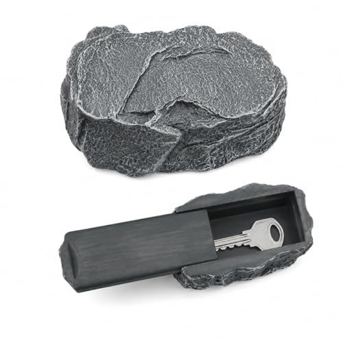 Stone With Secret Compartment, Fake Rock Key Safe Hidden Storage, Key Hider Outside Stone Hiding Place, Hide Your Spare Key Outside, Hider Stones Box for Outdoor Garden Yard Security(Gray)