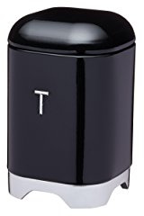 KitchenCraft Lovello Tea Caddy, 11 x 19 cm (4.5 x 7.5) - Midnight Black
