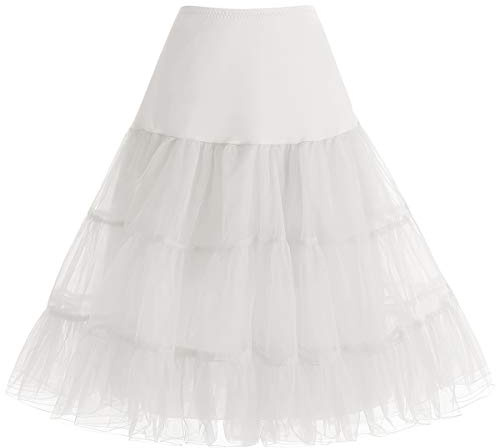Bbonlinedress Mujeres Organza 50s Retro Rockabilly Enaguas Miriñaques Ivory S