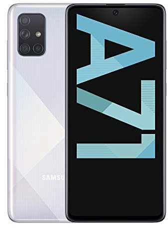 Samsung Galaxy A71 - Smartphone de 6.7 FHD+ (4G, Dual SIM, 6 Gb RAM, 128 GB ROM, Cámara Trasera 64.0 MP + 12.0 MP (UW) + 5.0 MP (Macro) + 5 MP, Cámara Frontal 32 MP) Color Plata []