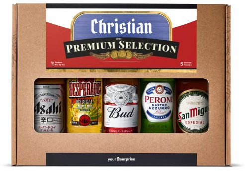 Biergeschenk personalisiert mit Namen - Bier geschenke für Männer mit Internationales Bier