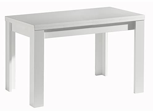 DEINE TANTE EMMA 110 x 60 cm Tisch Esstisch Auszugstisch Küchentisch Funktionstisch ausziehbar MONZI Weiß