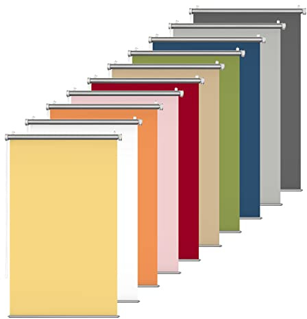 Rikmani Thermorollo ohne Bohren Lichtblick Klemmfix Hitzeschutz Verdunkelungsrollo Wandmontage Sichtschutz Rollo für Fenster und Türen mit Silberbeschichtung blau 80x150 cm