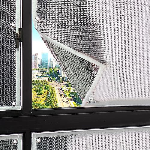 UV-Schutz Reflektierende Fensterfolie,Sichtschutzfolie Wärmeisolierung Sonnenschutzfolie,Aluminisierte Isolierfolie Dämmfolie,Doppelte Alu-Luftpolsterfolie,für Badezimmer,Büro (100x300cm/39''x118'')