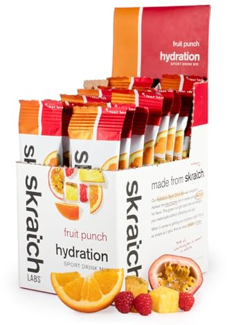 SKRATCH LABS Sport Hydration Drink Mix | Poudre de glucides et d'électrolytes | 20x22g | Punch aux fruits | Endurance, entraînement, compétition |Sans gluten, Vegan, Keto