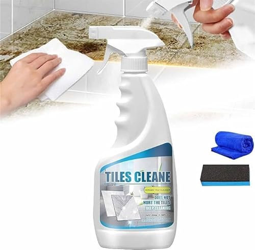 Tiles Cleaner Fugenreiniger Fliesen, Fliesenreiniger Spray, Tile Grout Cleaner Sprayer, Wand & Bodenfliesen Reiniger für Bad & Küche, Entfernen von hartnäckigen Verschmutzungen (1 Stück)
