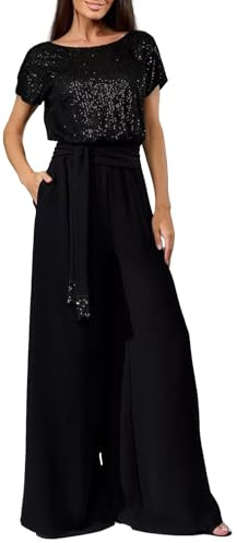 Generico Tute Eleganti Donna Curvy 2 Pezzi Completi di Pantaloni Con Tasche Formale Playsuit Moda Set Completo Maniche Corte e Lavoro Tailleur Casual Tinta Unita Completi Chic Matrimonio