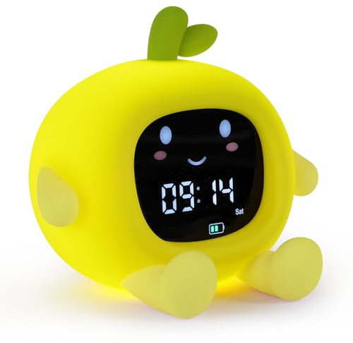 HOTUT Sveglia luminosa per bambini, con luci notturne, 6 sveglia digitale per bambini, colore: arancione