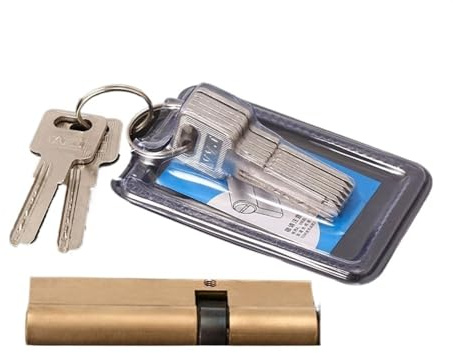 Bombin Cerradura Seguridad, Bombin Doble Embrague Cerradura sesgada de cilindro, 65, 70, 80, 90, 100, 110, 120mm, llave AB de cilindro, cerradura de puerta de latón de entrada antirrobo, llaves extend