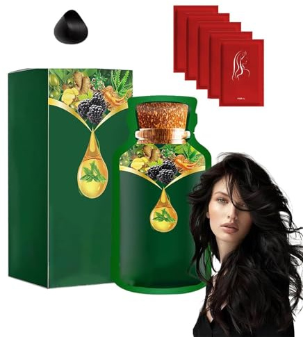 Gentle Plant-Based Quick-Use Hair Dye, Long-Lasting & Natural Hair Color Shampoo, Pure Plant Extract for Grey Hairs Color Bubble Dye, Quick-Acting, Easy to Operate (Black)