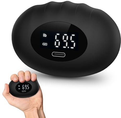 AMIR Hand Grip Strength Tester Trainer, Rechargeable Electronic Hand Dynamometer up 395 Lbs (180kg) Forearm - Gripper-Finger Grip Strengthener Exerciser, Stress Balls for Sport Home School